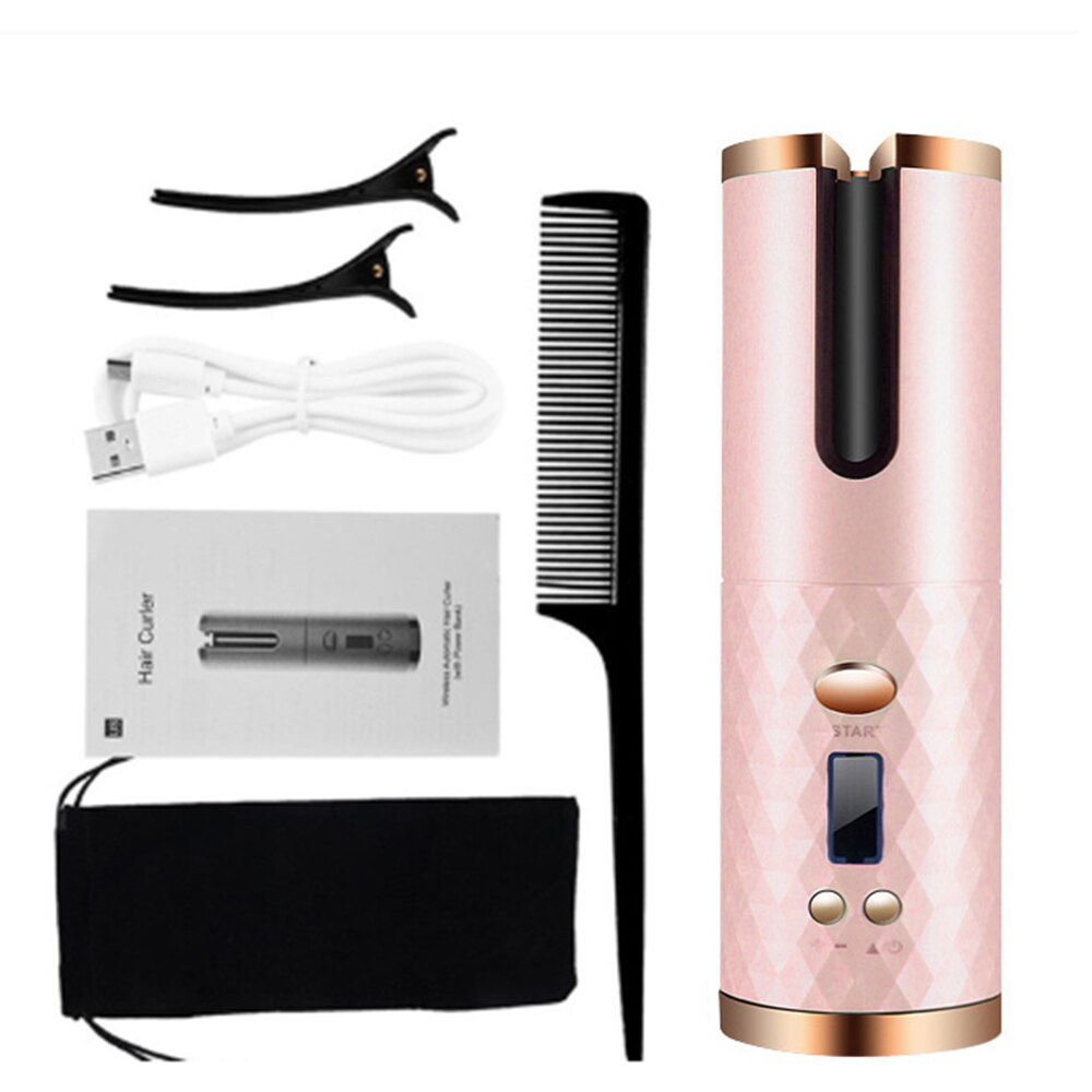VoluMist | Automatisk Krøllejern med Minimal Hårskade Pink Nuvenci.dk