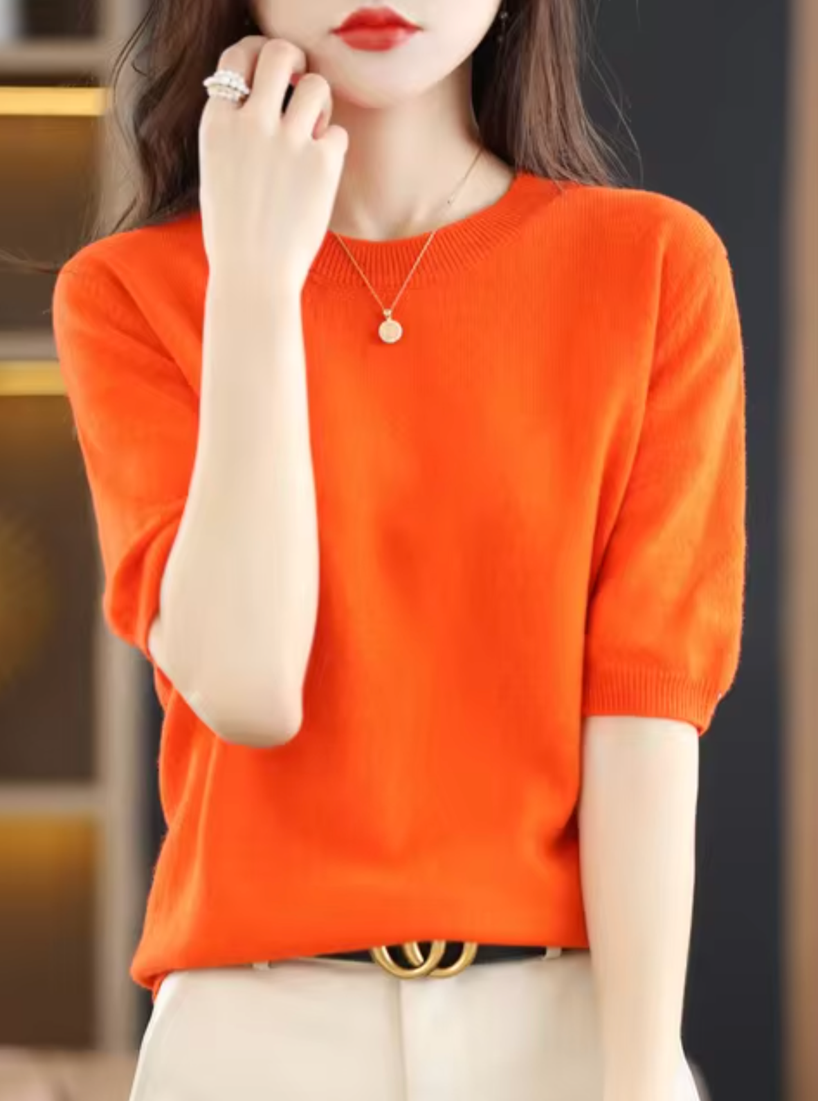 Variant image for Bellezza | Women's Sweater – Luxurious Short Sleeve Elegance-37