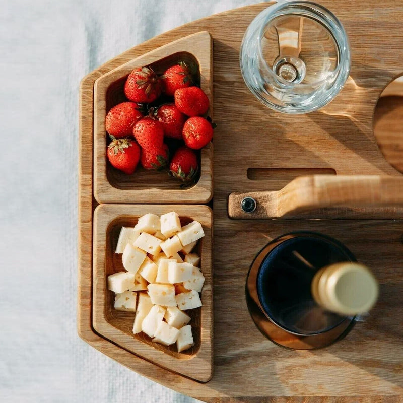 WineNest | Bærbart Træ-Piknik-Vinbord Nuvenci.dk