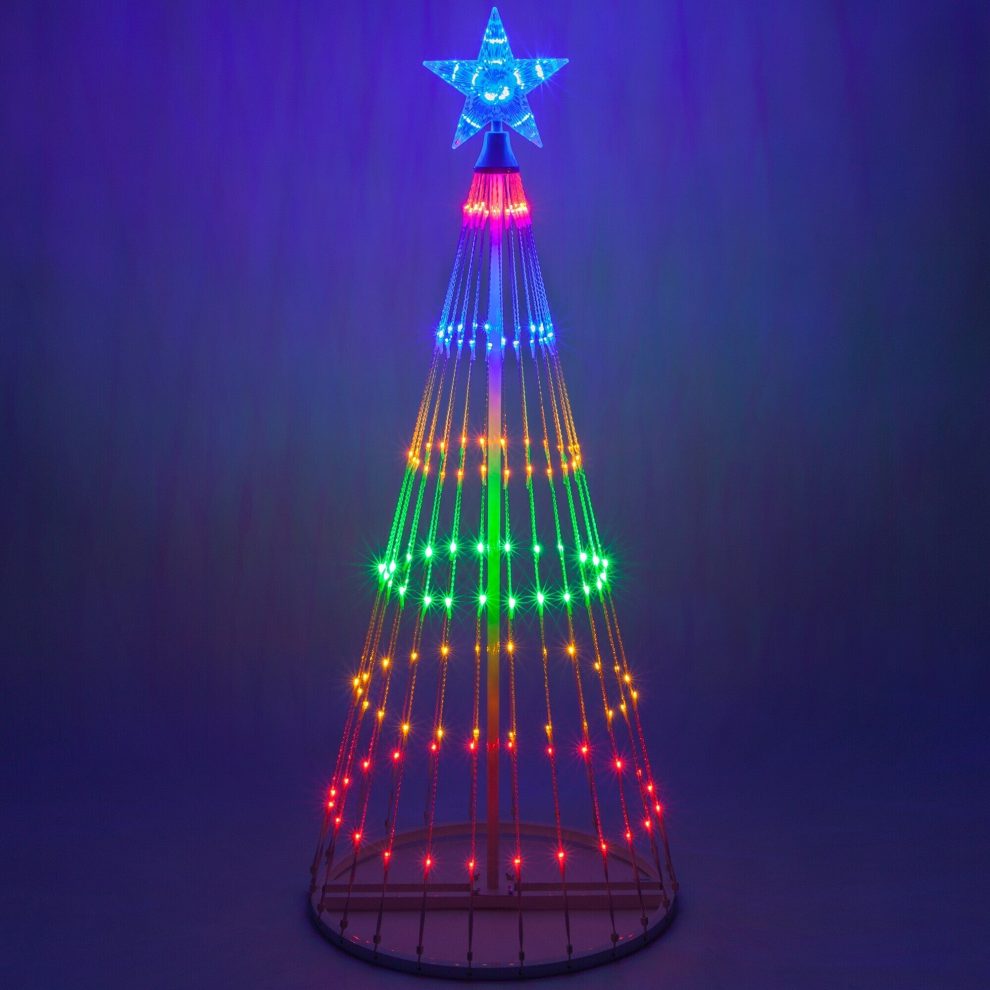 XmasRay | Multifarvet LED Animeret Udendørs Juletræ Lysanimaion Nuvenci.dk